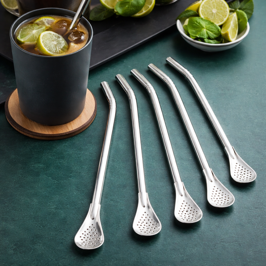 Stainless Steel Matte Straws *6
