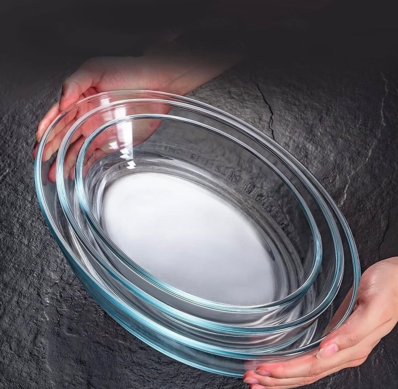 Oval Glass Oven Dish 3 Piece Set