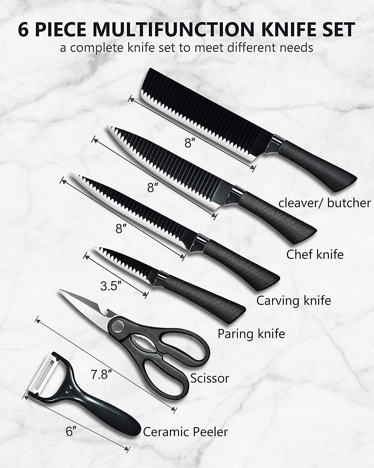 Knife & Utensil 6Pc Set