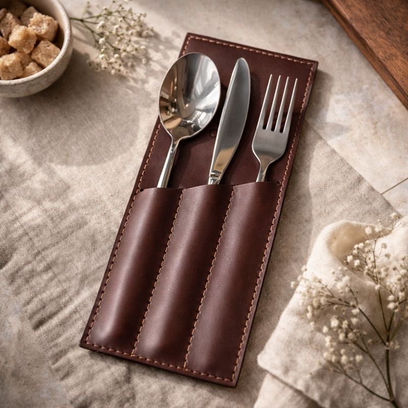 Leather Cutlery Organizer
