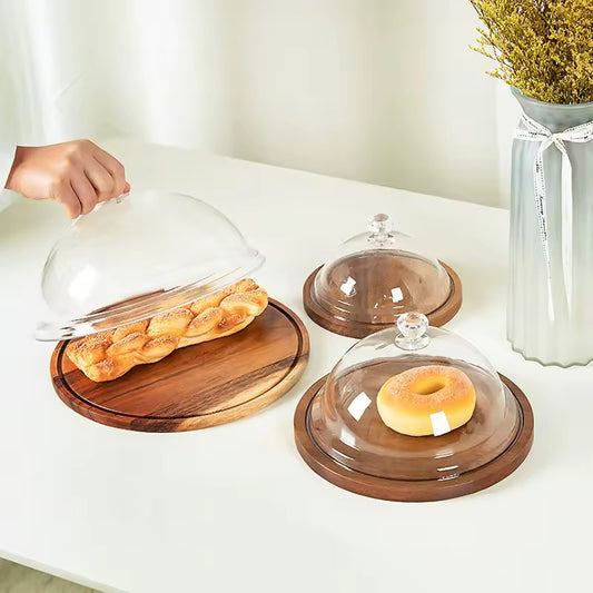 Round Bamboo Cake Plate