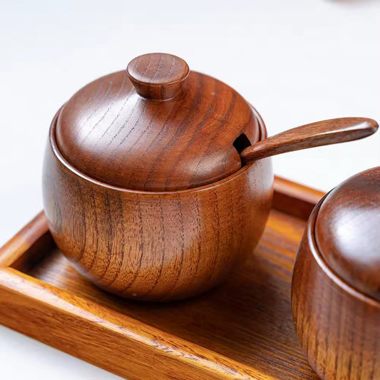 Wooden Sugar Pot