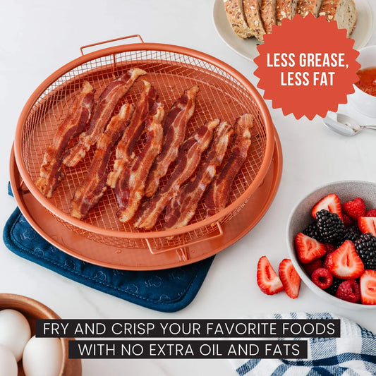 Round Copper Open Airfryer Tray