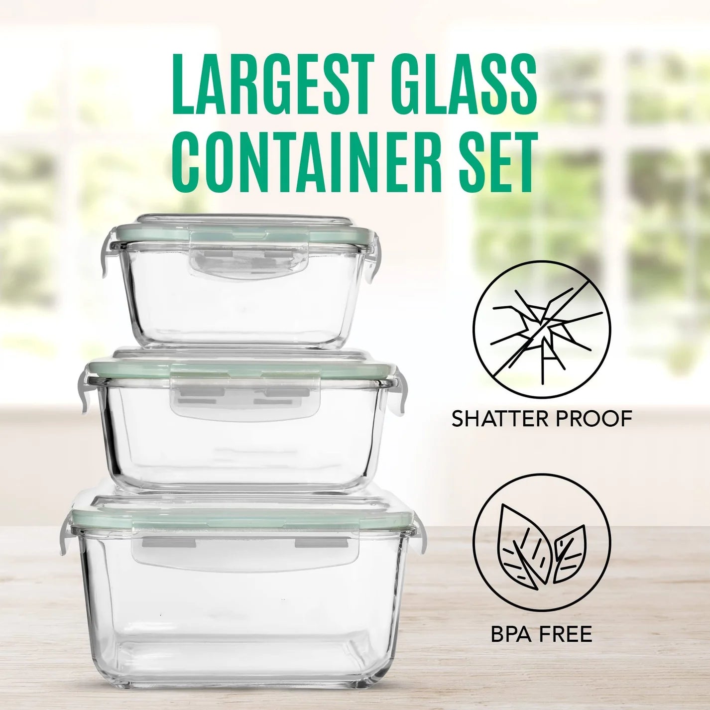 Glass Tupperware 3 Piece Set