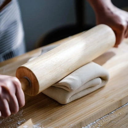 Rotatable Handles Wooden Rolling Pin