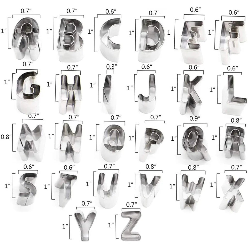 Stainless Steel Alphabet Cookie Cutters