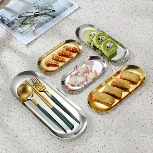 Stainless Steel Oval Serving Plate