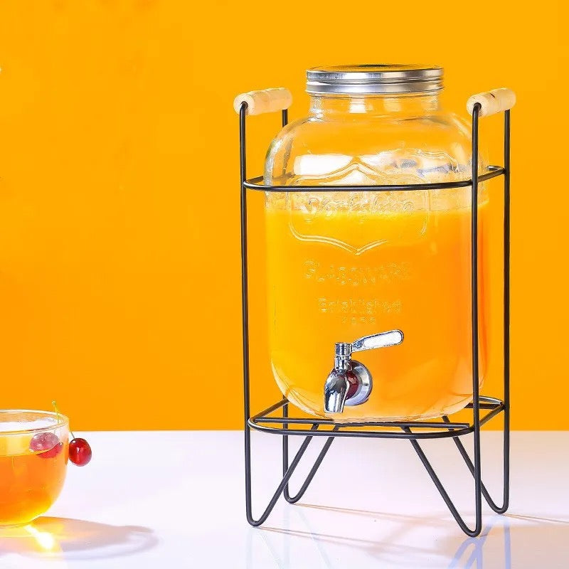 Glass Juice Dispenser With Stand