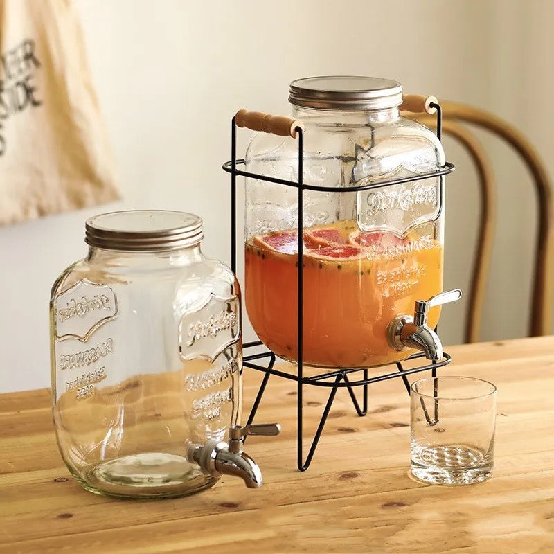 Glass Juice Dispenser With Stand