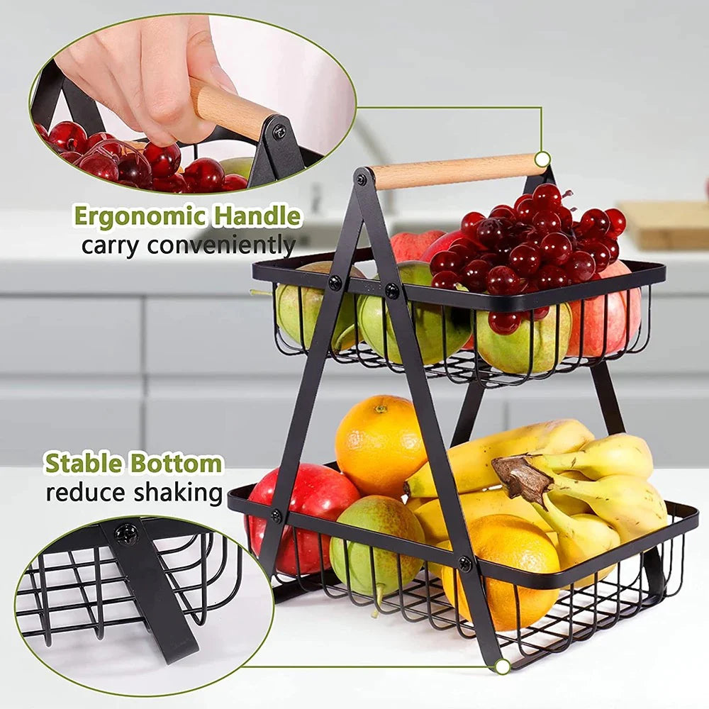 2 Tier Fruit Basket Organizer