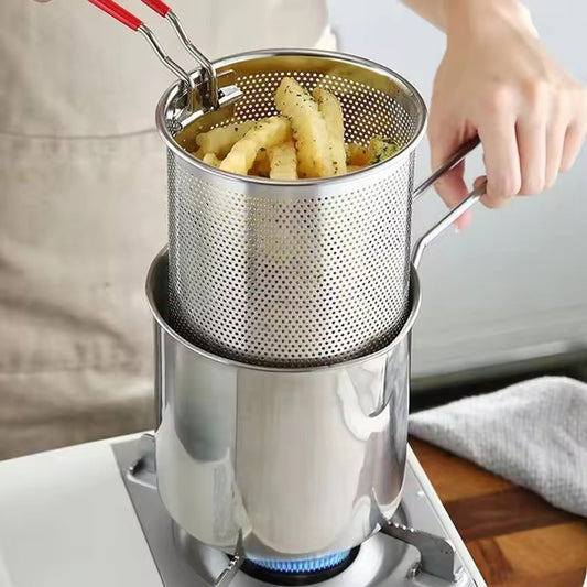 Stainless Steel Frying Basket & Pot