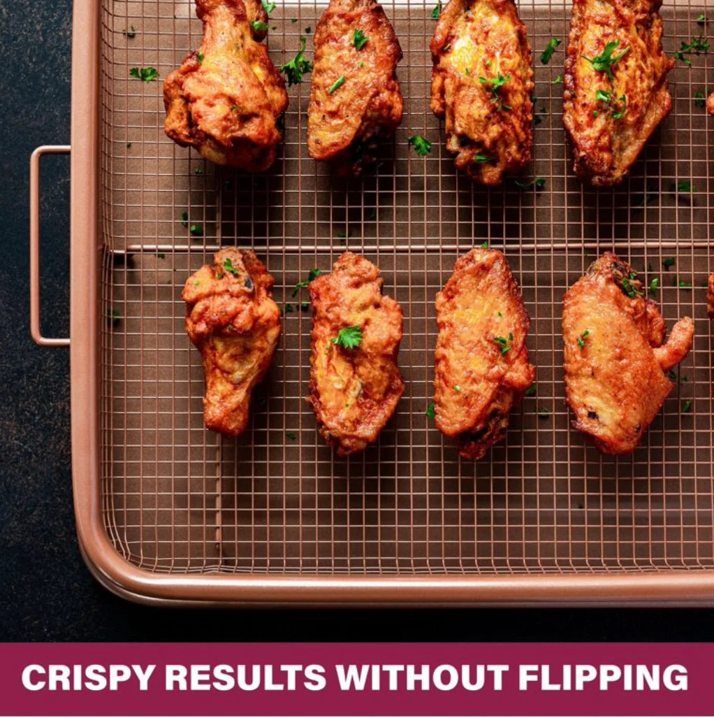 Rectangular Copper Open Airfryer Tray